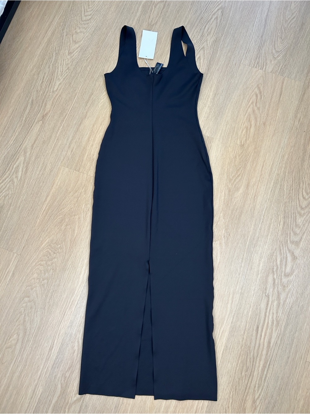 NWT Zara 1355/005/800 Polyamide Square Neck Bodycon Seamless Midi Dress M - Picture 7 of 7